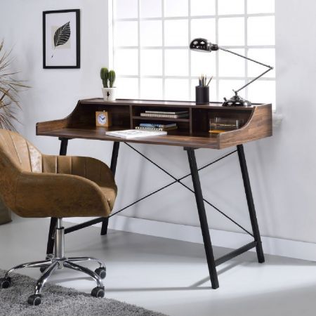 Nordischer Stil Schreibtisch aus recyceltem Teakholz